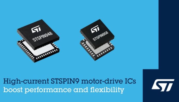 STMicroelectronics veröffentlicht STSPIN9-Serie von Hochstrom-Motortreiber-Chips und bringt zwei hochskalierbare Produkte im Vorfeld auf den Markt